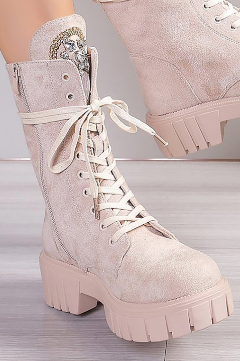 Γυναικεία μποτάκια MANTELORA, Χρώμα: μπεζ, IVET.EU - Εκπτώσεις έως -80%