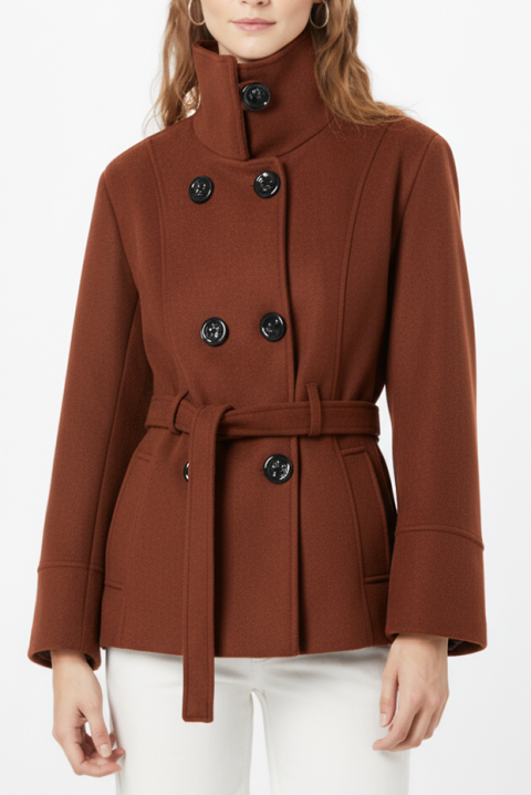 Παλτό BLENZINA BROWN, Χρώμα: καφέ, IVET.EU - Εκπτώσεις έως -80%