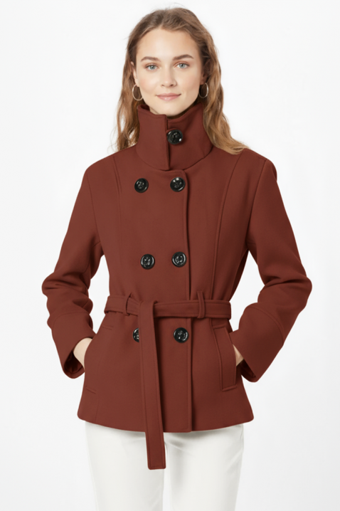 Παλτό BLENZINA BROWN, Χρώμα: καφέ, IVET.EU - Εκπτώσεις έως -80%