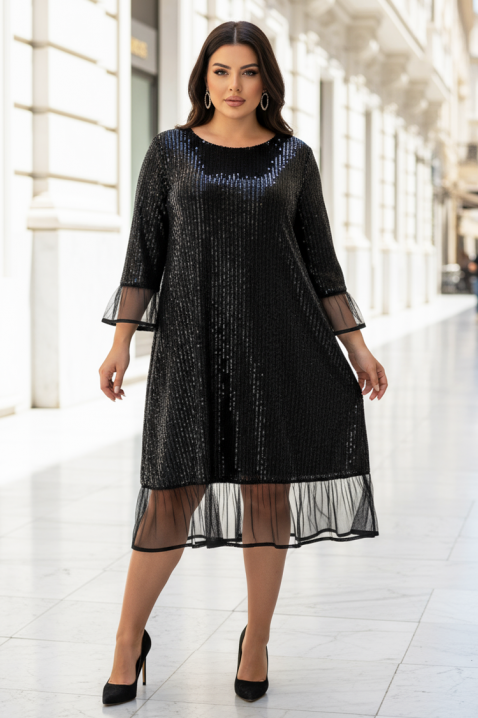 Φόρεμα MESIONA BLACK, Χρώμα: μαύρο, IVET.EU - Εκπτώσεις έως -80%