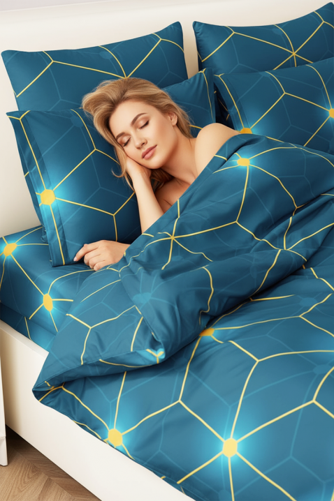 Σετ κρεβατοκάμαρας BRIONEFY 200x220 cm βαμβακερό - 4 τεμ., Χρώμα: μπλε, IVET.EU - Εκπτώσεις έως -80%