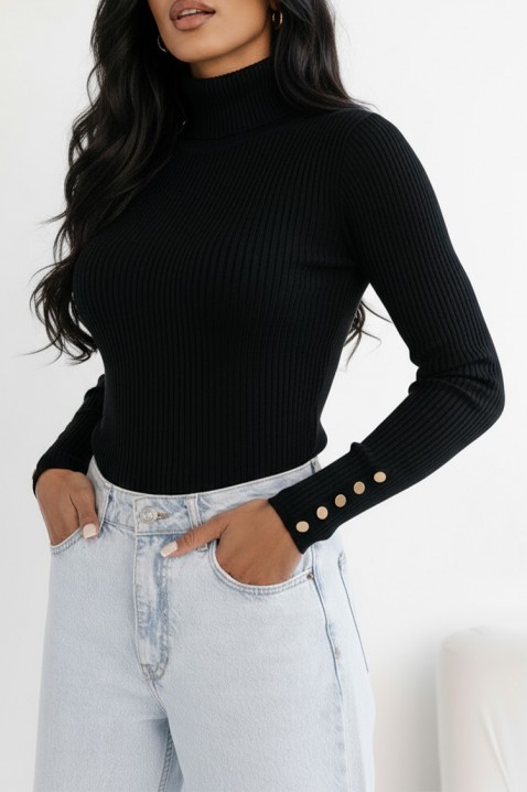 Γυναικεία μπλούζα PEROLTA BLACK, Χρώμα: μαύρο, IVET.EU - Εκπτώσεις έως -80%