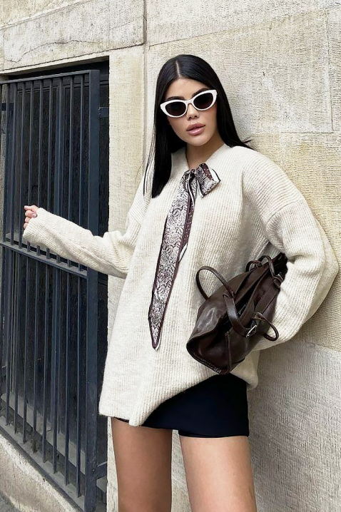 Πουλόβερ SHARLINTA ECRU, Χρώμα: εκρού, IVET.EU - Εκπτώσεις έως -80%