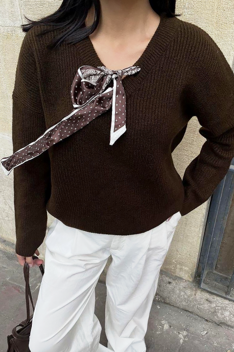 Πουλόβερ SHARLINTA BROWN, Χρώμα: καφέ, IVET.EU - Εκπτώσεις έως -80%