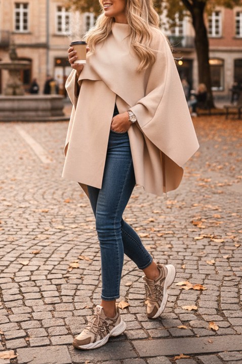 Παλτό POKRINZA ECRU, Χρώμα: εκρού, IVET.EU - Εκπτώσεις έως -80%