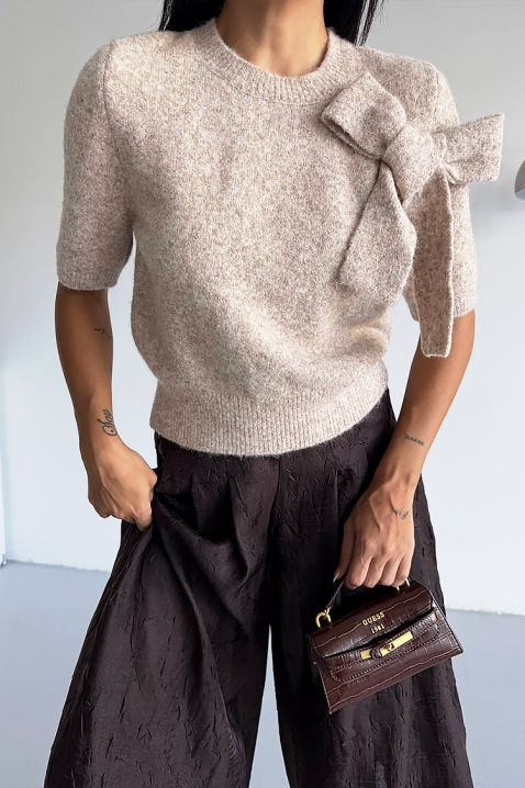 Πουλόβερ DAFILDA BEIGE, Χρώμα: μπεζ, IVET.EU - Εκπτώσεις έως -80%