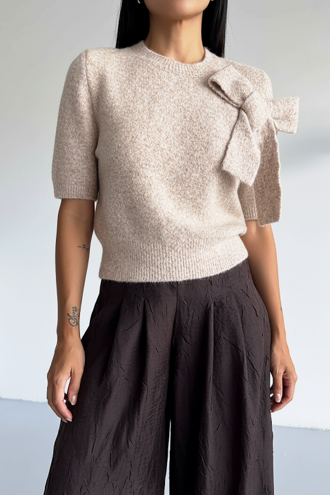 Πουλόβερ DAFILDA BEIGE, Χρώμα: μπεζ, IVET.EU - Εκπτώσεις έως -80%