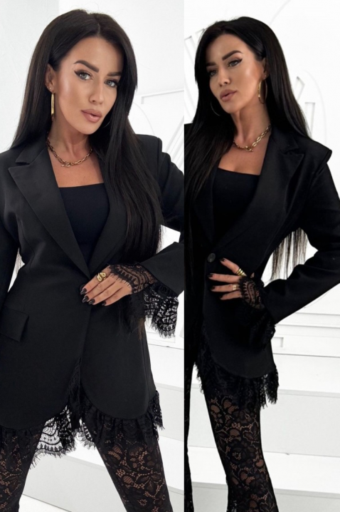 Σακάκι DRENVILDA BLACK, Χρώμα: μαύρο, IVET.EU - Εκπτώσεις έως -80%