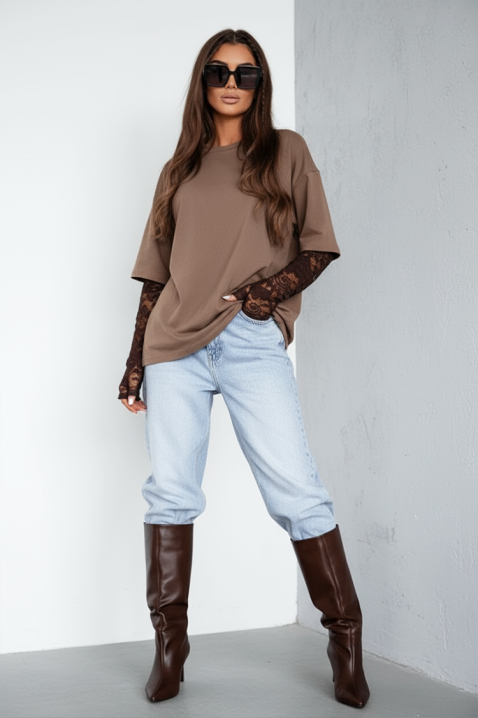 Γυναικεία μπλούζα CALIOPA BROWN, Χρώμα: καφέ, IVET.EU - Εκπτώσεις έως -80%