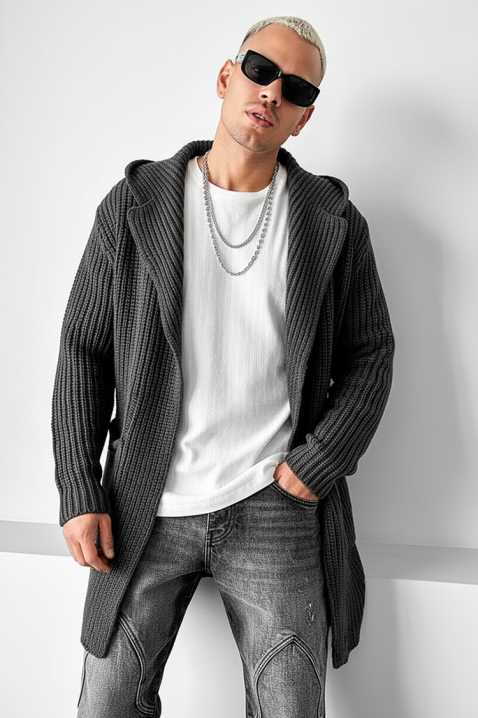 Ανδρική ζακέτα ROLTERO, Χρώμα: γραφίτης, IVET.EU - Εκπτώσεις έως -80%