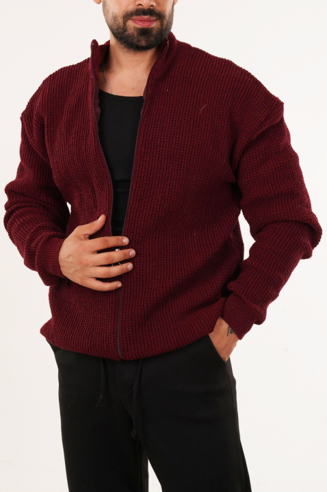 Ανδρική ζακέτα PARELMO BORDO, Χρώμα: μπορντό, IVET.EU - Εκπτώσεις έως -80%