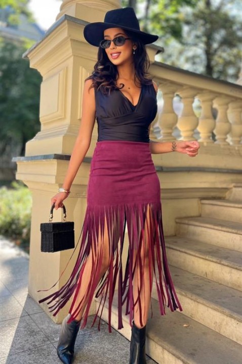 Φούστα DERMINDA BORDO, Χρώμα: μπορντό, IVET.EU - Εκπτώσεις έως -80%