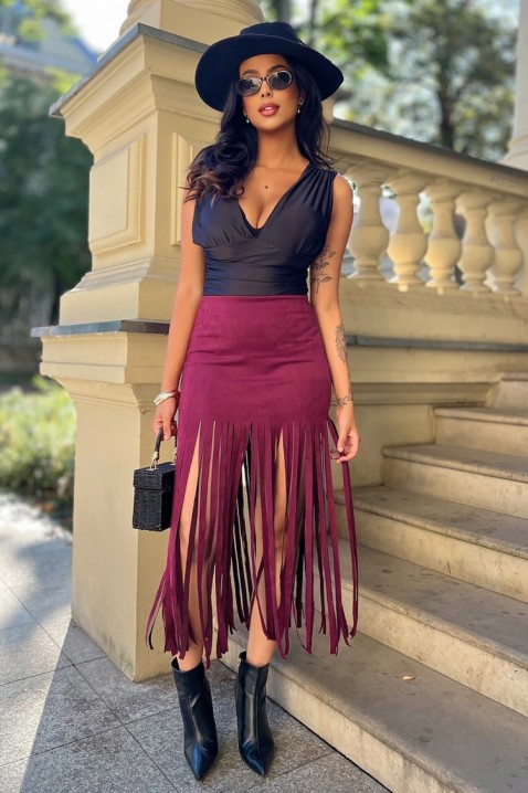 Φούστα DERMINDA BORDO, Χρώμα: μπορντό, IVET.EU - Εκπτώσεις έως -80%