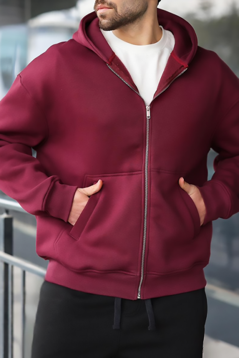 Ανδρικό φούτερ VERGERO BORDO, Χρώμα: μπορντό, IVET.EU - Εκπτώσεις έως -80%