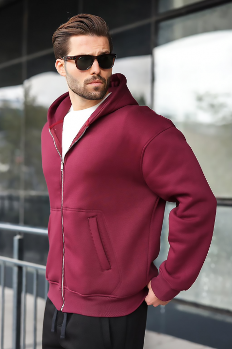 Ανδρικό φούτερ VERGERO BORDO, Χρώμα: μπορντό, IVET.EU - Εκπτώσεις έως -80%