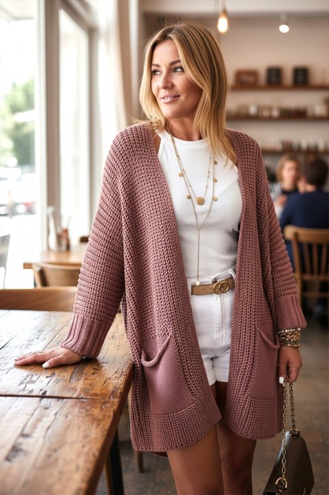 Ζακέτα GLORDENZA PUDRA, Χρώμα: πούδρα, IVET.EU - Εκπτώσεις έως -80%