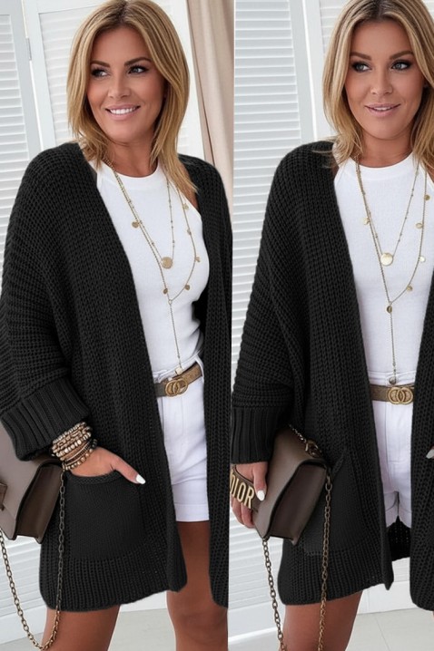 Ζακέτα LORDENZA BLACK, Χρώμα: μαύρο, IVET.EU - Εκπτώσεις έως -80%