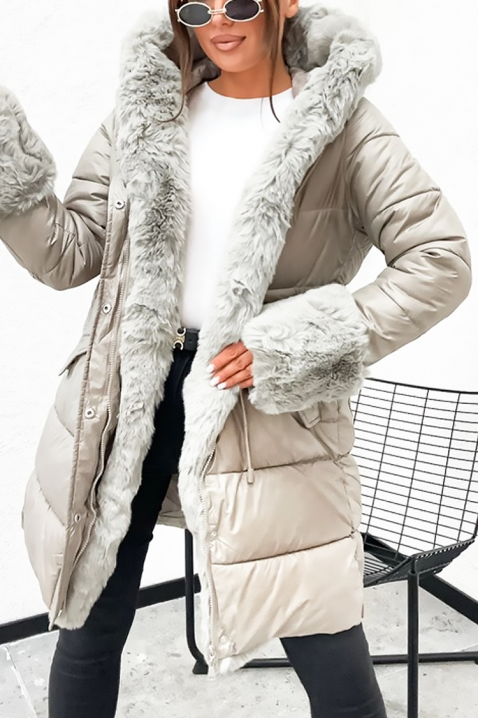 Μπουφάν ZERFIOLJA BEIGE, Χρώμα: μπεζ, IVET.EU - Εκπτώσεις έως -80%