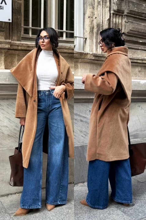 Παλτό ALSIENA CAMEL, Χρώμα: ανοιχτό καφέ, IVET.EU - Εκπτώσεις έως -80%