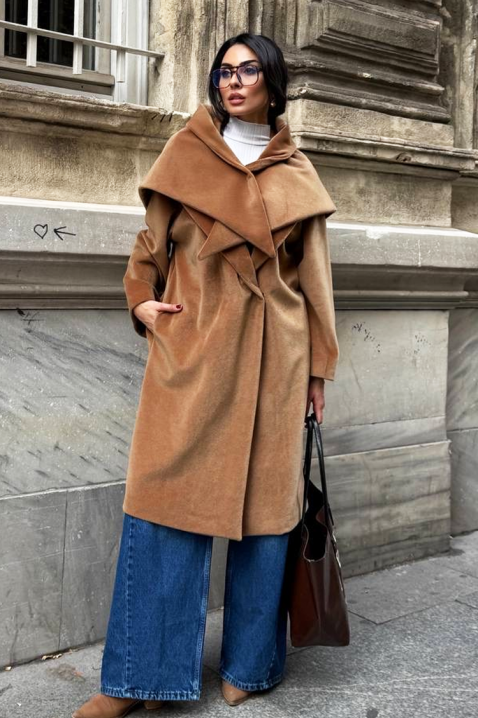 Παλτό ALSIENA CAMEL, Χρώμα: ανοιχτό καφέ, IVET.EU - Εκπτώσεις έως -80%