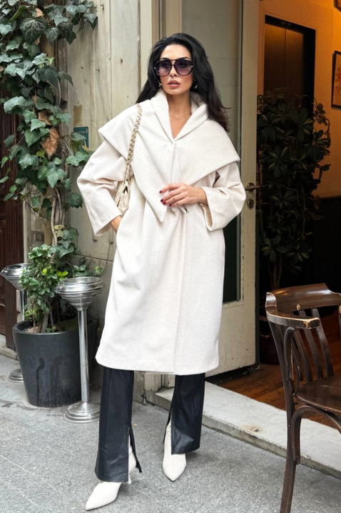 Παλτό ALSIENA ECRU, Χρώμα: εκρού, IVET.EU - Εκπτώσεις έως -80%