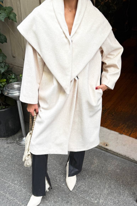 Παλτό ALSIENA ECRU, Χρώμα: εκρού, IVET.EU - Εκπτώσεις έως -80%