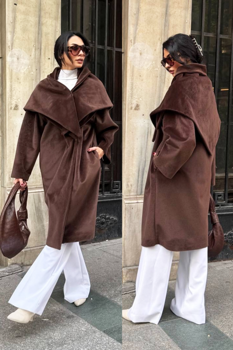 Παλτό ALSIENA BROWN, Χρώμα: καφέ, IVET.EU - Εκπτώσεις έως -80%