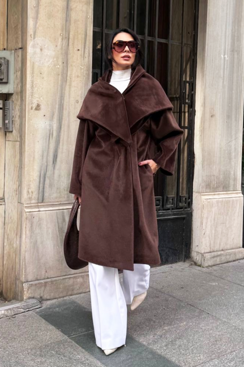 Παλτό ALSIENA BROWN, Χρώμα: καφέ, IVET.EU - Εκπτώσεις έως -80%