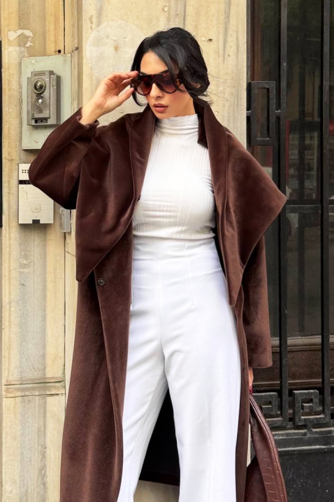 Παλτό ALSIENA BROWN, Χρώμα: καφέ, IVET.EU - Εκπτώσεις έως -80%