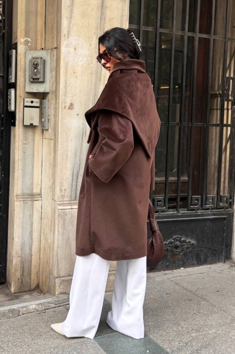 Παλτό ALSIENA BROWN, Χρώμα: καφέ, IVET.EU - Εκπτώσεις έως -80%