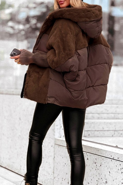 Μπουφάν GLOREDA BROWN, Χρώμα: καφέ,εκρού, IVET.EU - Εκπτώσεις έως -80%