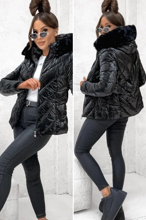 Μπουφάν AMOLGANA, Χρώμα: μαύρο, IVET.EU - Εκπτώσεις έως -80%