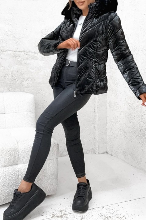 Μπουφάν AMOLGANA, Χρώμα: μαύρο, IVET.EU - Εκπτώσεις έως -80%