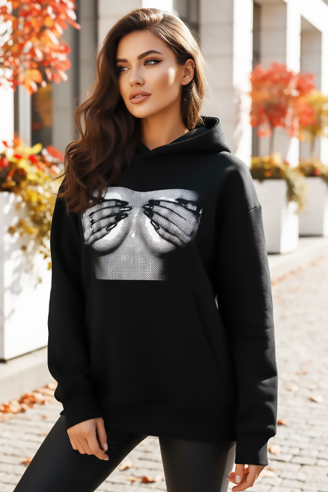 Φούτερ ZOLERTA, Χρώμα: μαύρο, IVET.EU - Εκπτώσεις έως -80%