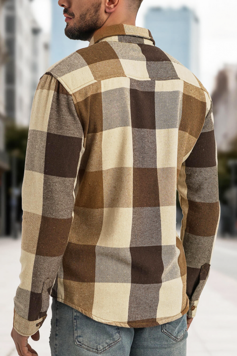 Ανδρικό πουκάμισο MOLTONO, Χρώμα: μπεζ, IVET.EU - Εκπτώσεις έως -80%