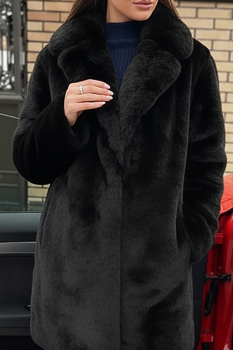 Παλτό XERFIONA BLACK, Χρώμα: μαύρο, IVET.EU - Εκπτώσεις έως -80%