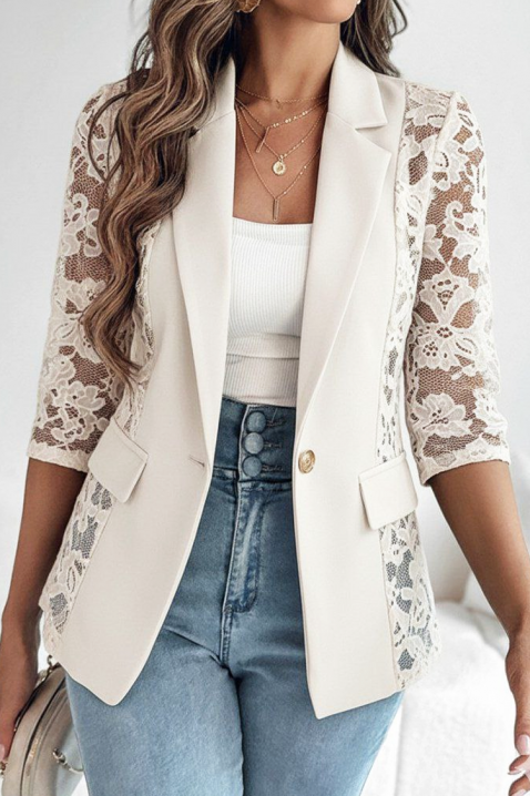 Σακάκι BERJITA, Χρώμα: εκρού, IVET.EU - Εκπτώσεις έως -80%