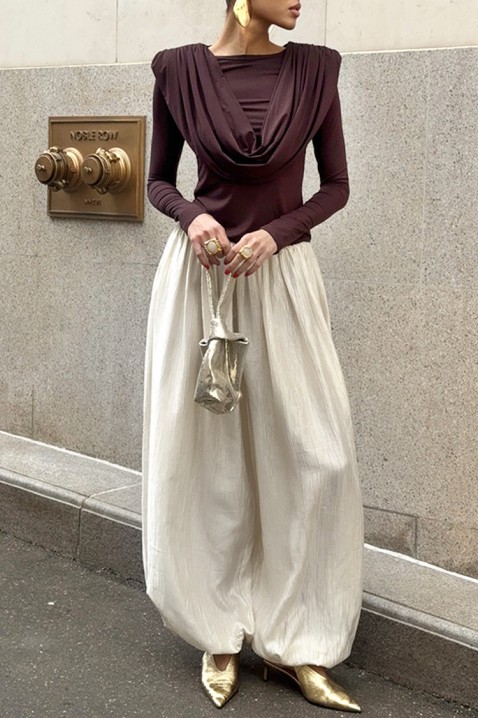 Γυναικεία μπλούζα JACKSONA BROWN, Χρώμα: καφέ, IVET.EU - Εκπτώσεις έως -80%