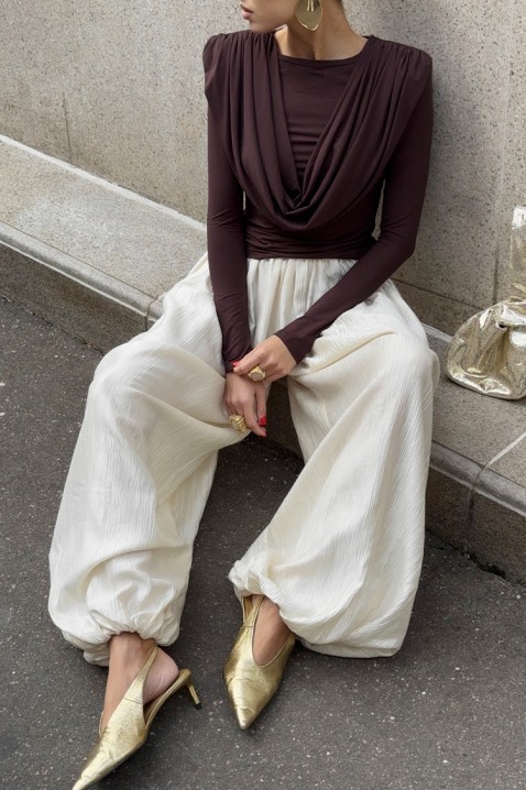 Γυναικεία μπλούζα JACKSONA BROWN, Χρώμα: καφέ, IVET.EU - Εκπτώσεις έως -80%