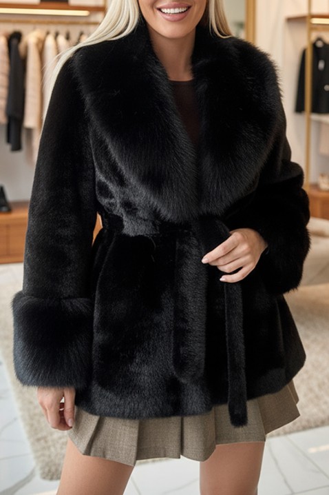 Παλτό ELEMSA BLACK, Χρώμα: μαύρο, IVET.EU - Εκπτώσεις έως -80%