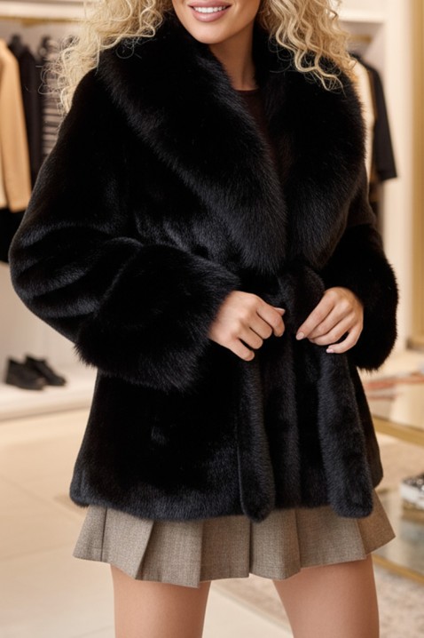 Παλτό ELEMSA BLACK, Χρώμα: μαύρο, IVET.EU - Εκπτώσεις έως -80%