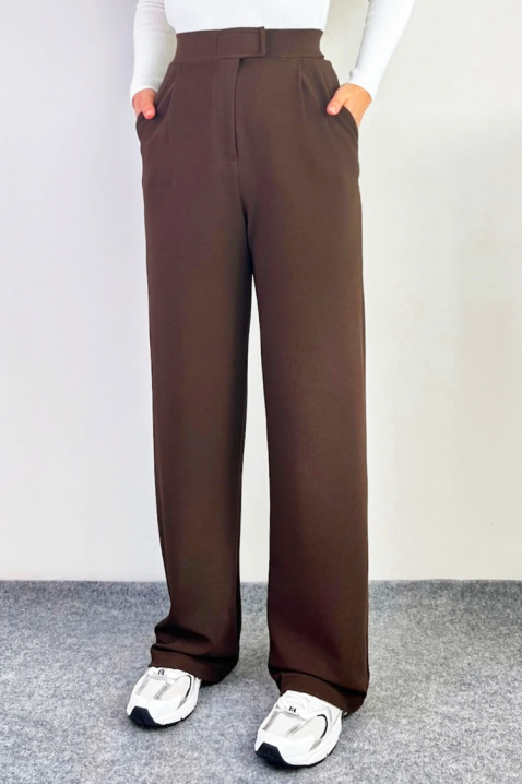 Παντελόνι MALVONA BROWN, Χρώμα: καφέ, IVET.EU - Εκπτώσεις έως -80%