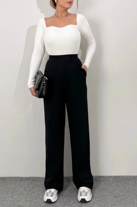 Παντελόνι MALVONA BLACK, Χρώμα: μαύρο, IVET.EU - Εκπτώσεις έως -80%