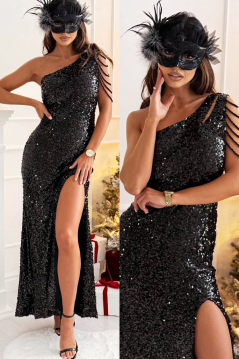 Φόρεμα TANGELZA BLACK, Χρώμα: μαύρο, IVET.EU - Εκπτώσεις έως -80%