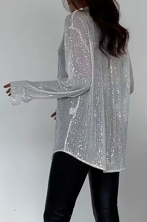 Γυναικείο πουκάμισο LANVELDA SILVER, Χρώμα: ασημί, IVET.EU - Εκπτώσεις έως -80%