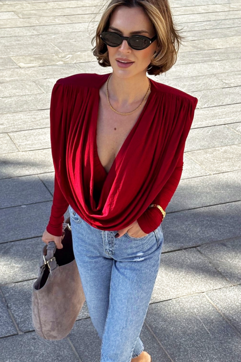 Γυναικεία μπλούζα SEKLONDA RED, Χρώμα: κόκκινο, IVET.EU - Εκπτώσεις έως -80%