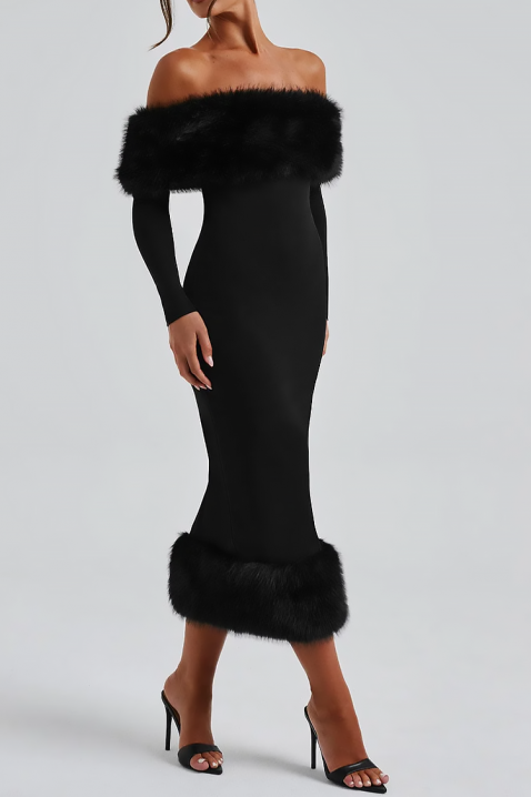 Φόρεμα KARSOTA BLACK, Χρώμα: μαύρο, IVET.EU - Εκπτώσεις έως -80%