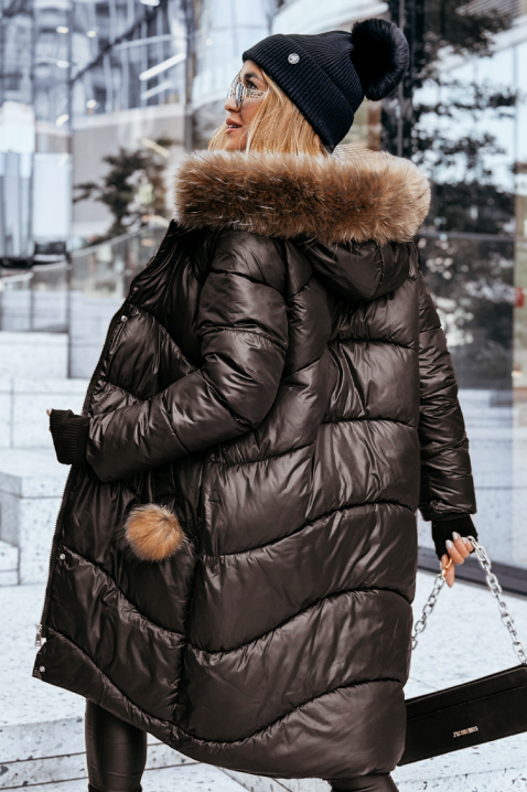 Μπουφάν SNEVILDA BLACK, Χρώμα: μαύρο, IVET.EU - Εκπτώσεις έως -80%