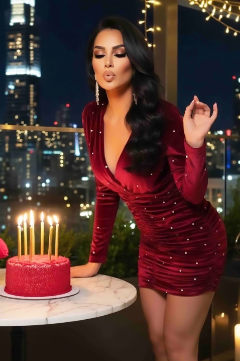 Φόρεμα TREVOLDA BORDO, Χρώμα: μπορντό, IVET.EU - Εκπτώσεις έως -80%