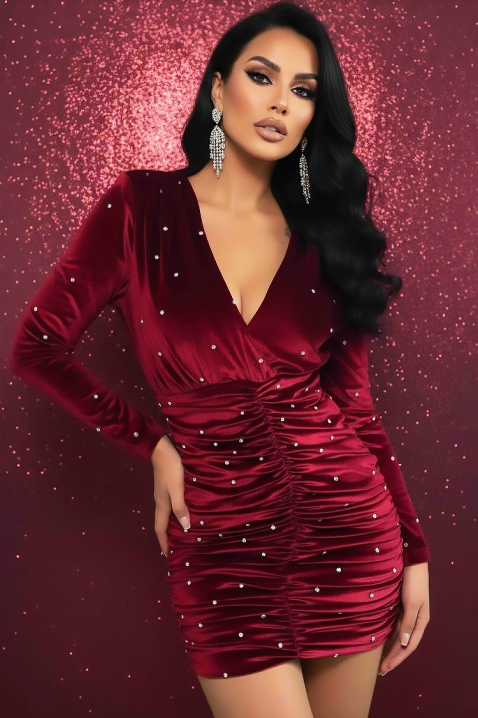 Φόρεμα TREVOLDA BORDO, Χρώμα: μπορντό, IVET.EU - Εκπτώσεις έως -80%